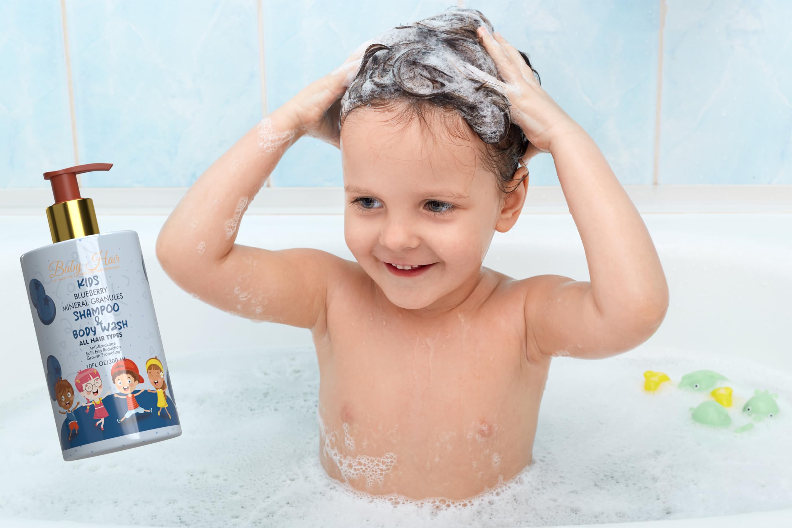 Baby Hair Blueberry Mineral hydrating hair close-up for moisture retention