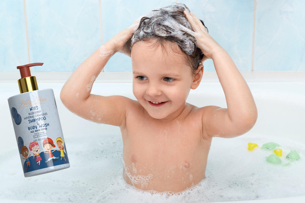 Baby Hair Blueberry Mineral hydrating hair close-up for moisture retention