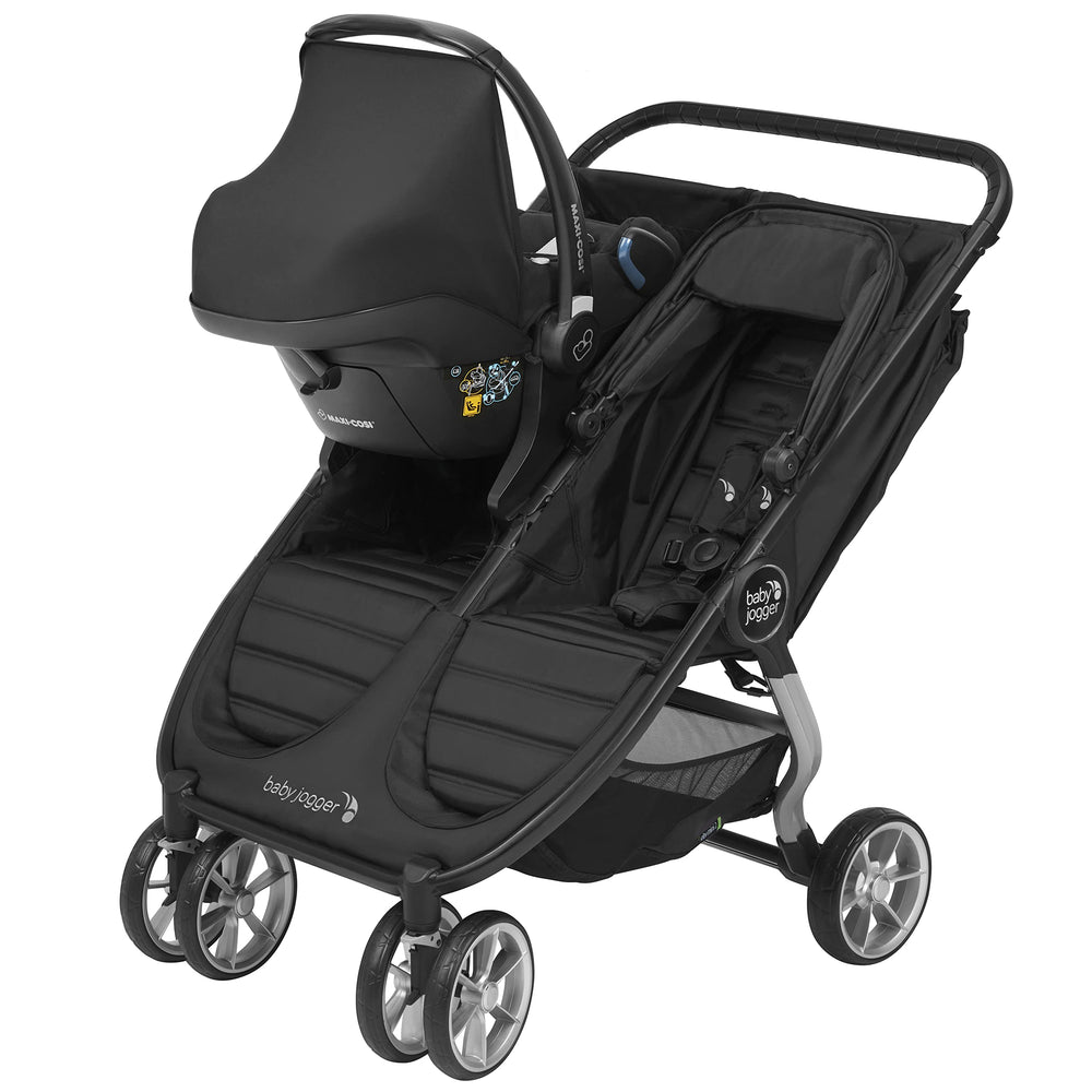 Baby Jogger car seat adapter attaching a Maxi-Cosi seat for safe, fast stroller conversion