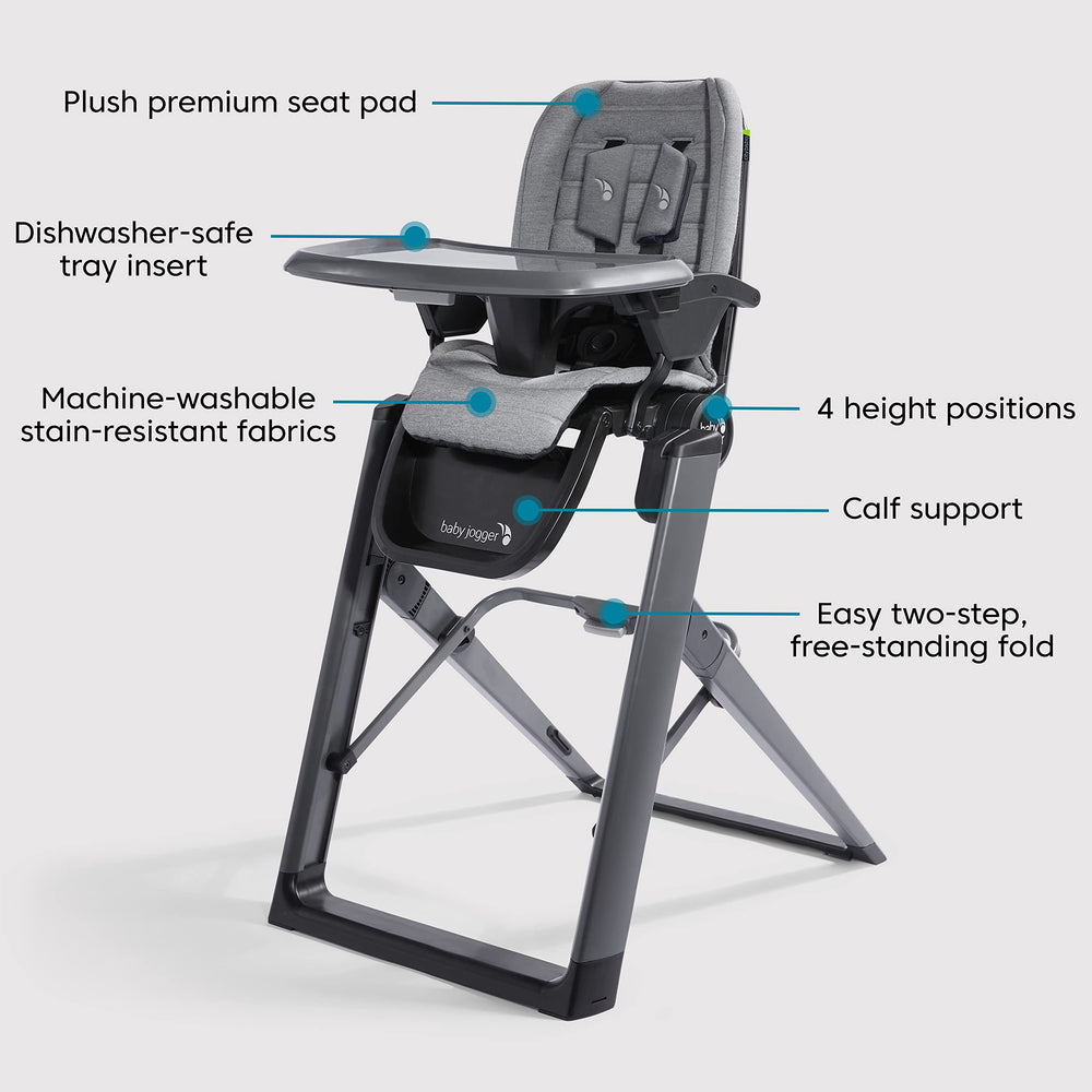 Baby Jogger City Bistro High Chair calf support for comfortable seating.