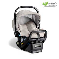 Baby Jogger City GO 2 Frosted Ivory fabric close-up emphasizing soft FR-Free materials for baby comfort