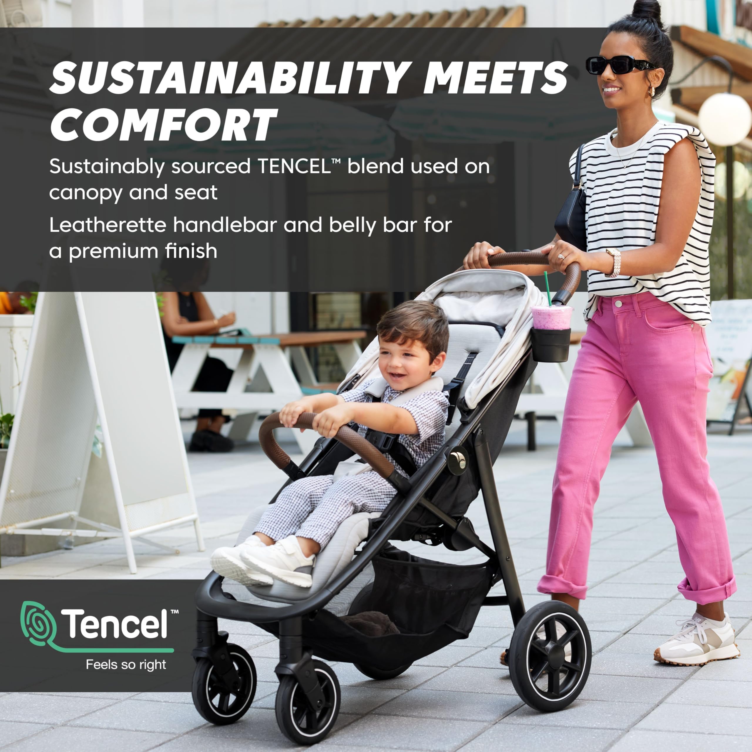 City Mini Air reclining seat for comfortable lounging during strolls.