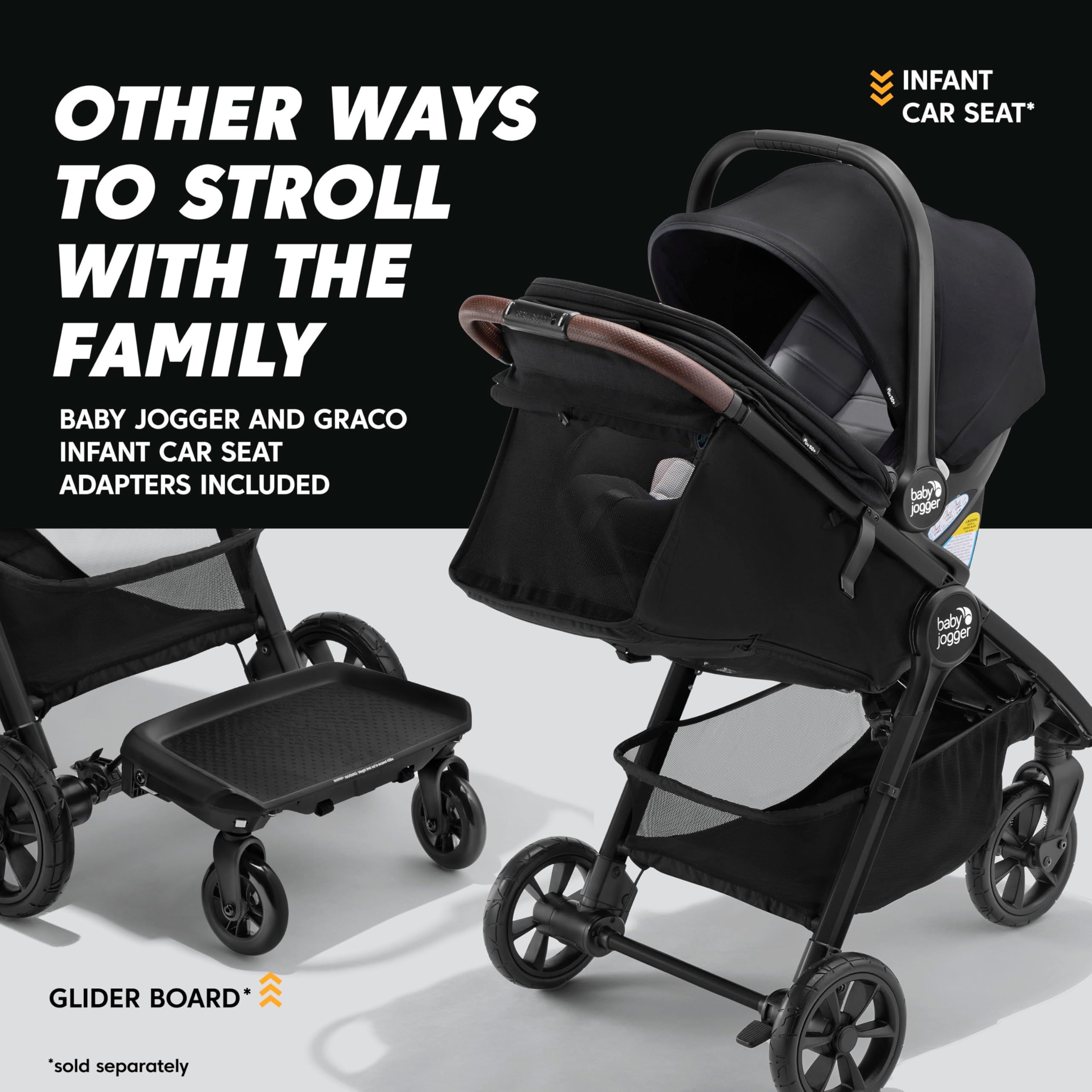 Baby Jogger City Mini GT3 canopy with ventilation panels for easy checks and airflow.