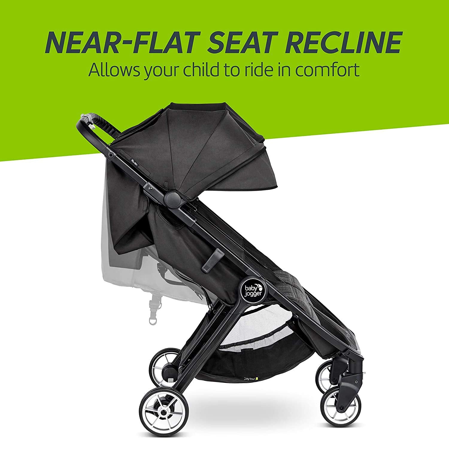 Baby Jogger City Tour 2 Double peek-a-boo windows for monitoring