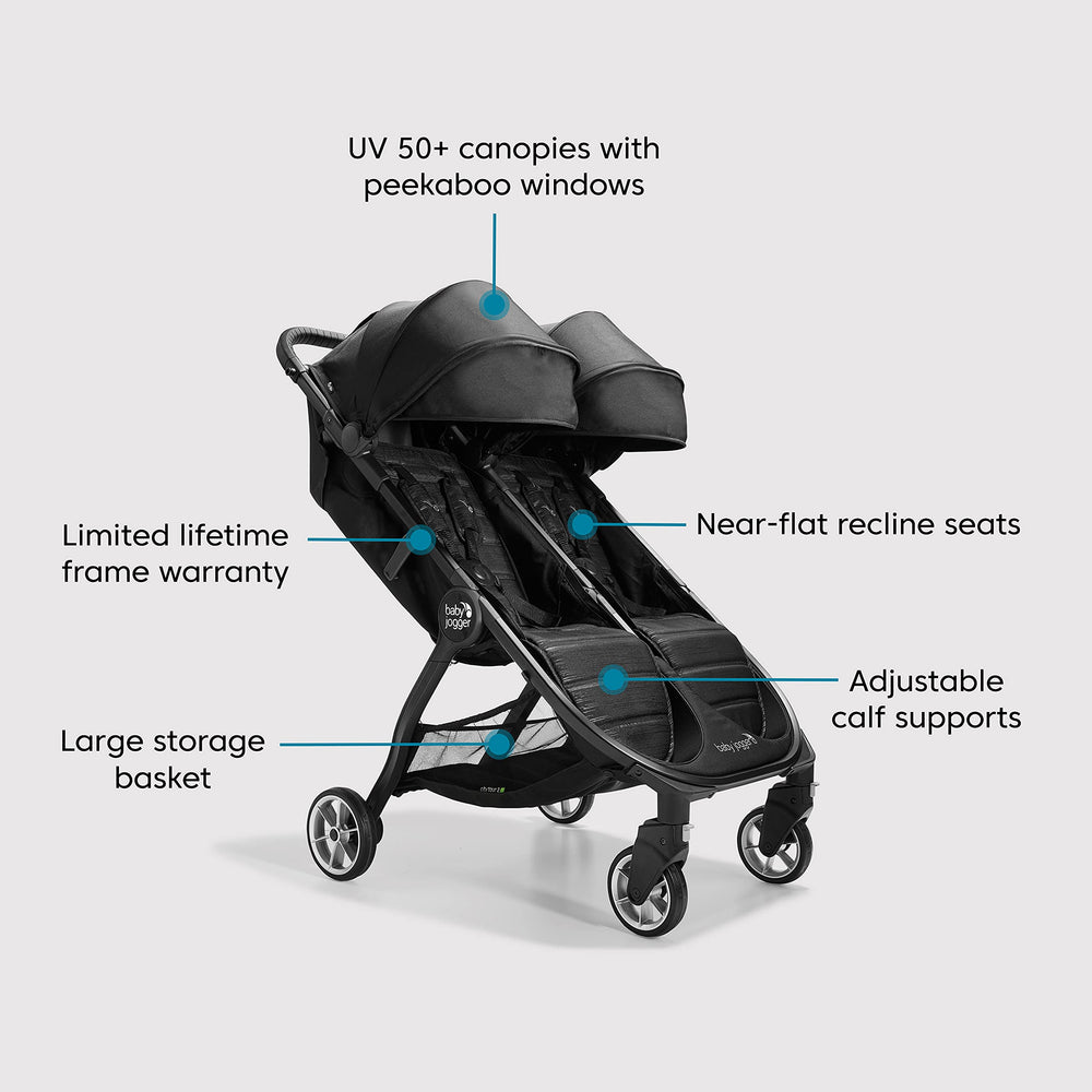 Baby Jogger City Tour 2 Double UV50+ canopy with extension panels