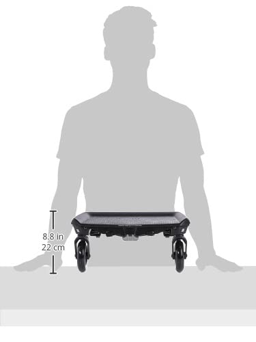 Baby Jogger Glider Board folded-stowed design stays out of the way.