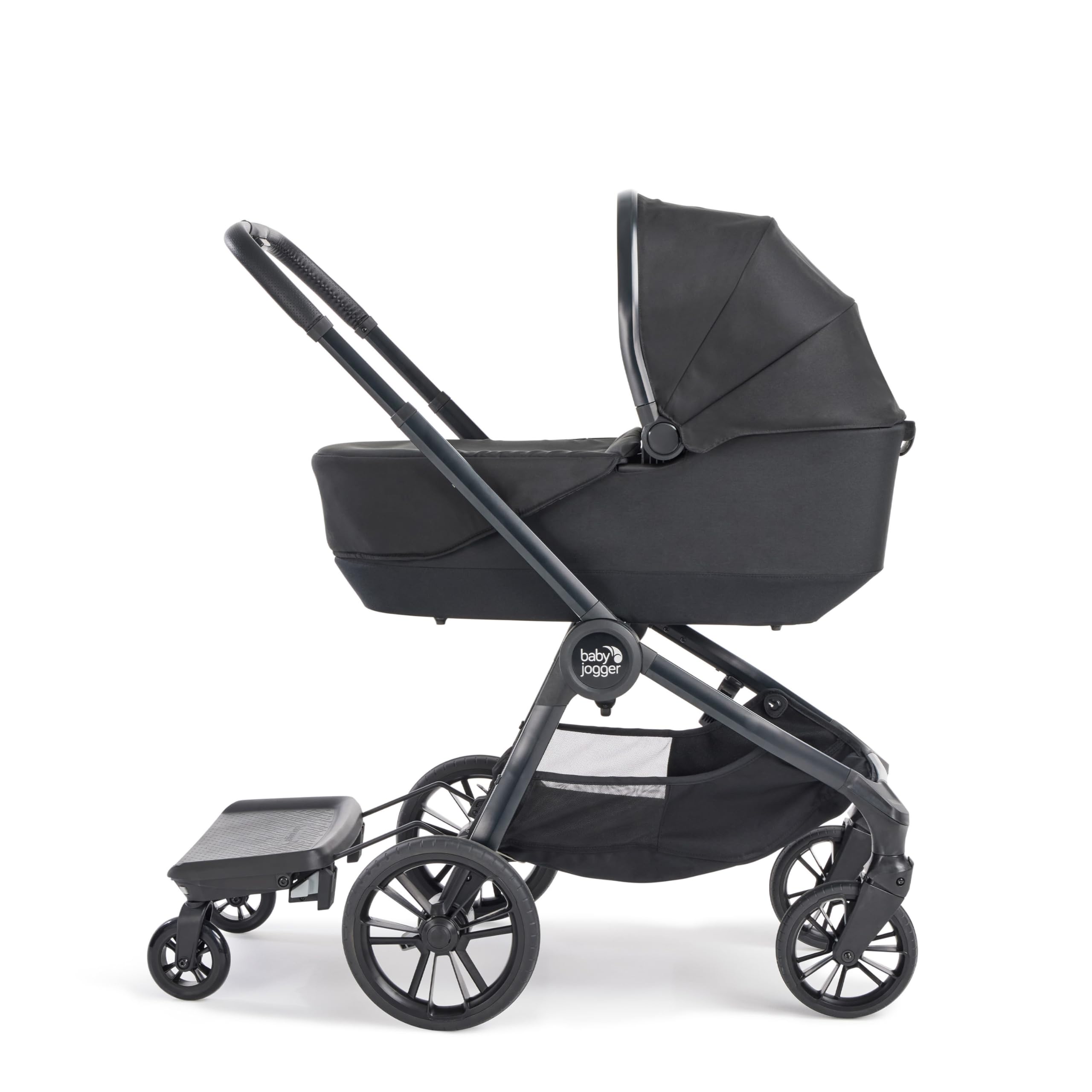 Baby Jogger Glider Board supports up to 45 lb for growing kids.