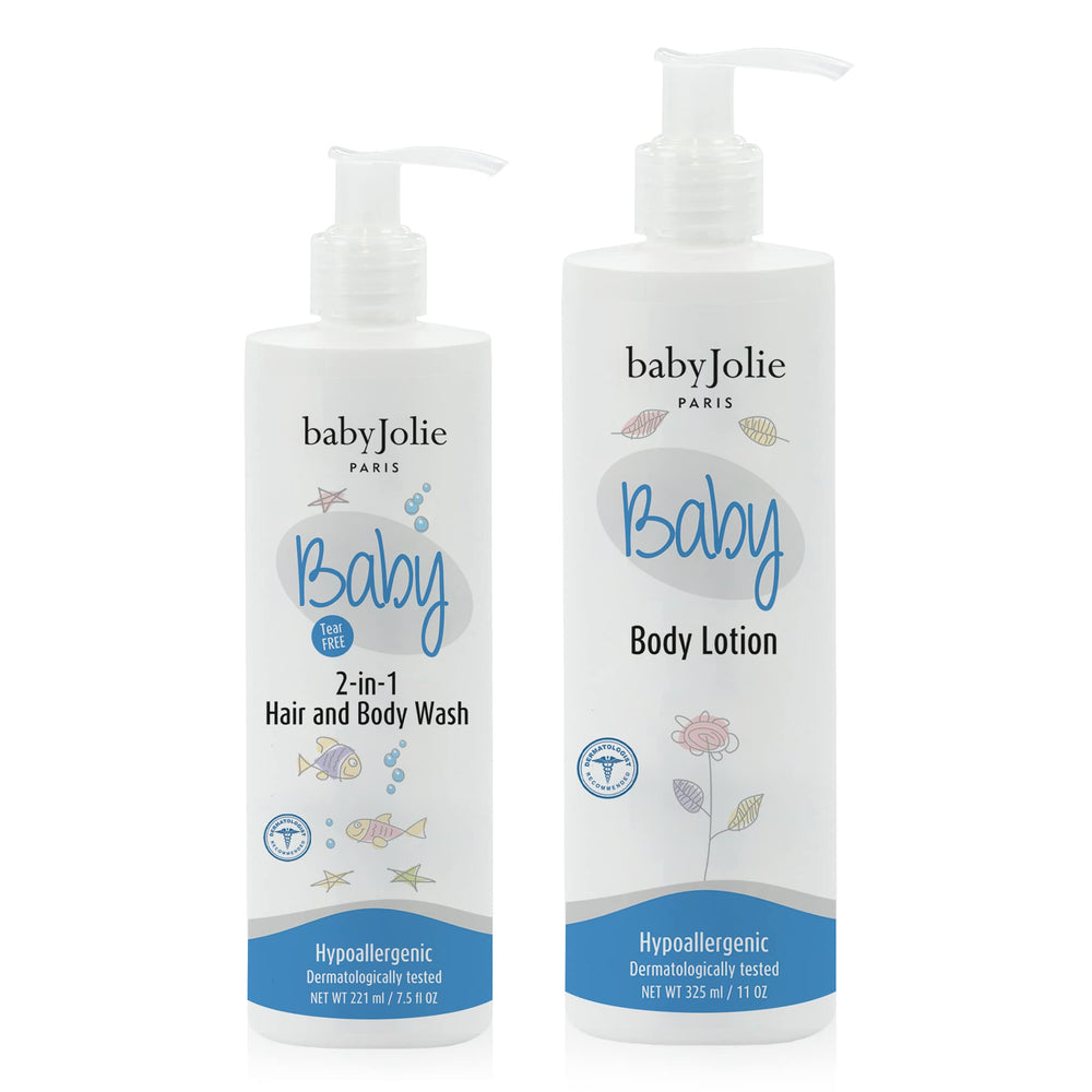 Baby Jolie baby bath bundle front packaging, gift-ready for new parents.