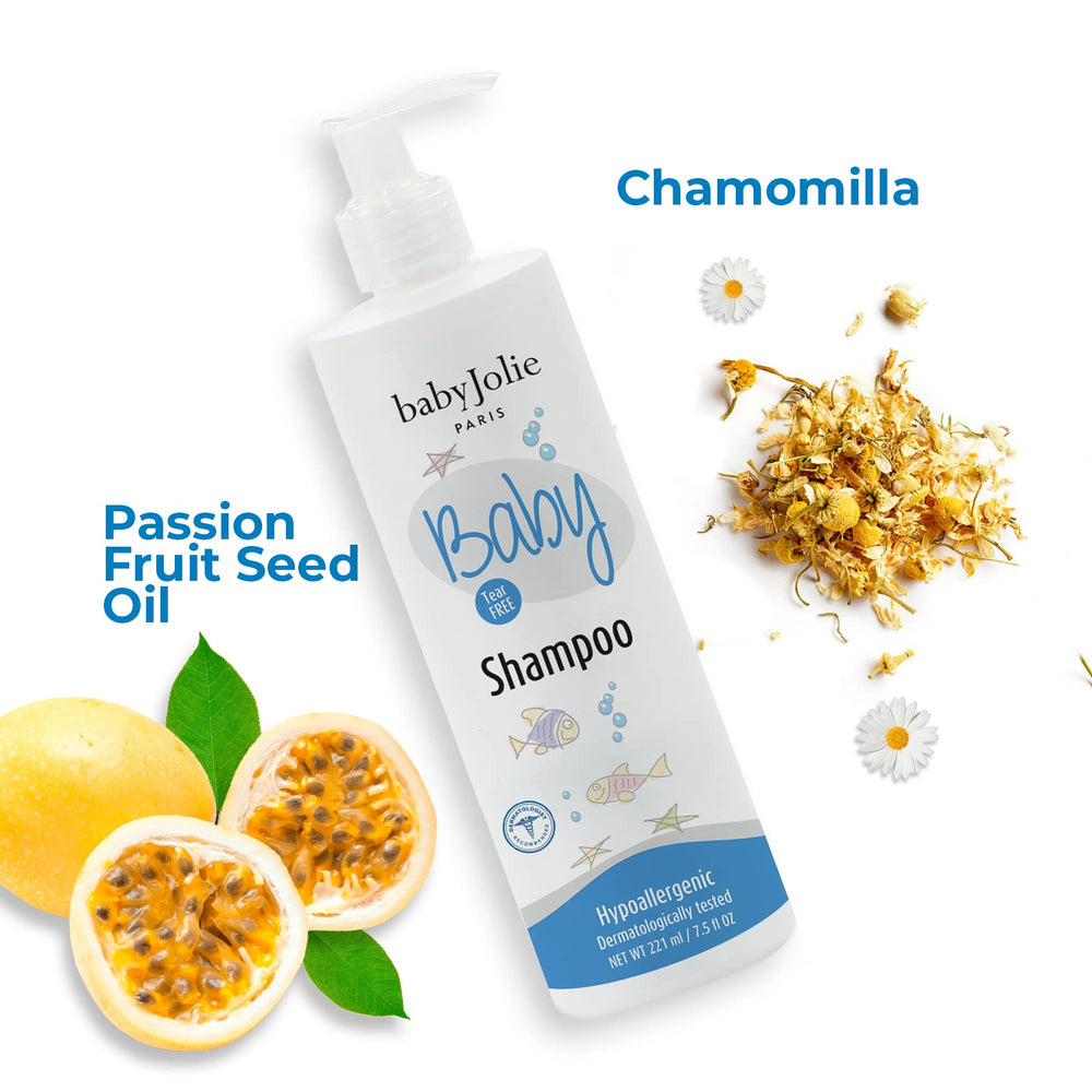 Baby Jolie Baby Shampoo Paris close-up shows soft, manageable hair after use