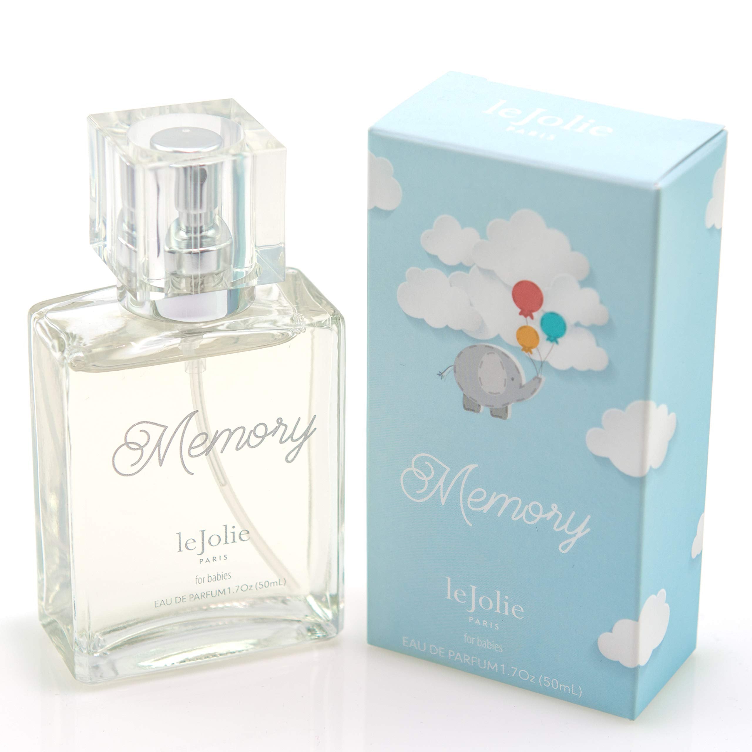 Baby Jolie Memory bottle closeup shows gentle, alcohol-free fragrance for daily baby freshness.