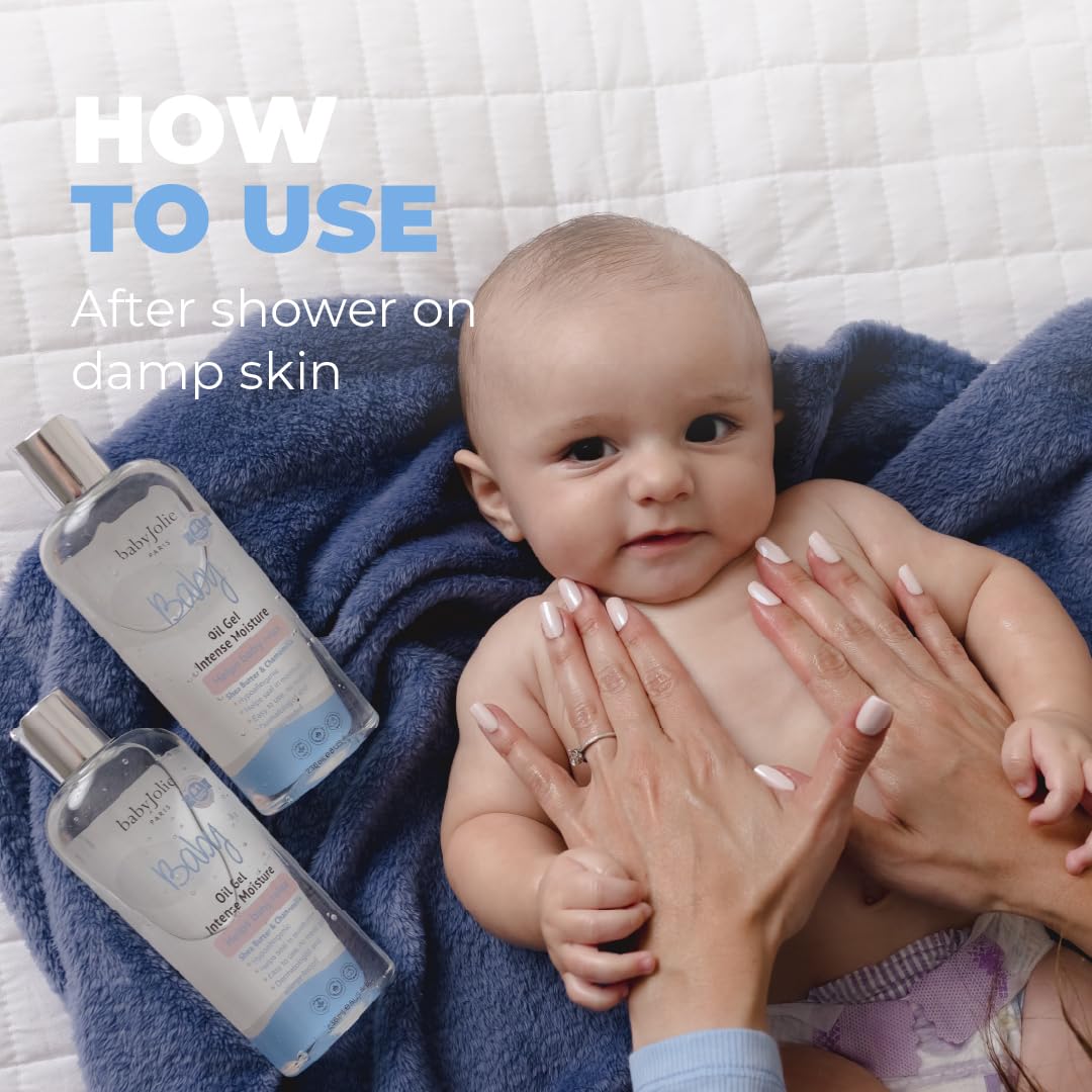 Baby Jolie Relaxing Baby Oil Gel texture shot reveals silky, non-sticky moisture.