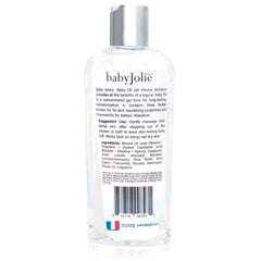 Baby Jolie Relaxing Baby Oil Gel application shows a smooth, calming massage on damp skin.
