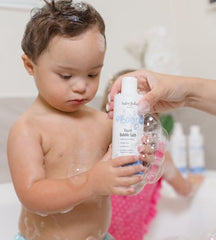 Baby Jolie Vapor Bubble Bath with eucalyptus and peppermint delivers comforting bath-time aroma.