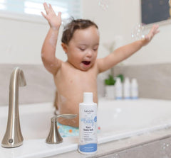 Baby Jolie Vapor Bubble Bath foaming action creates soft bubbles for calming baths.
