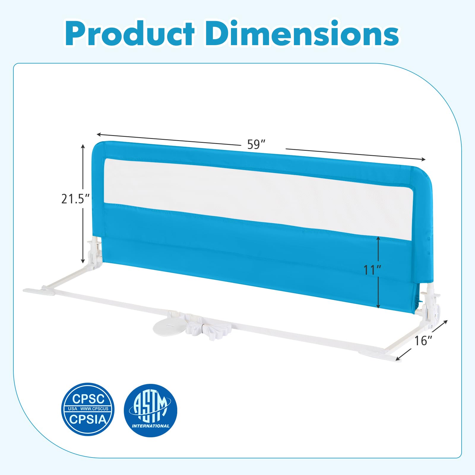 BABY JOY bed rails removable cover for simple cleaning.