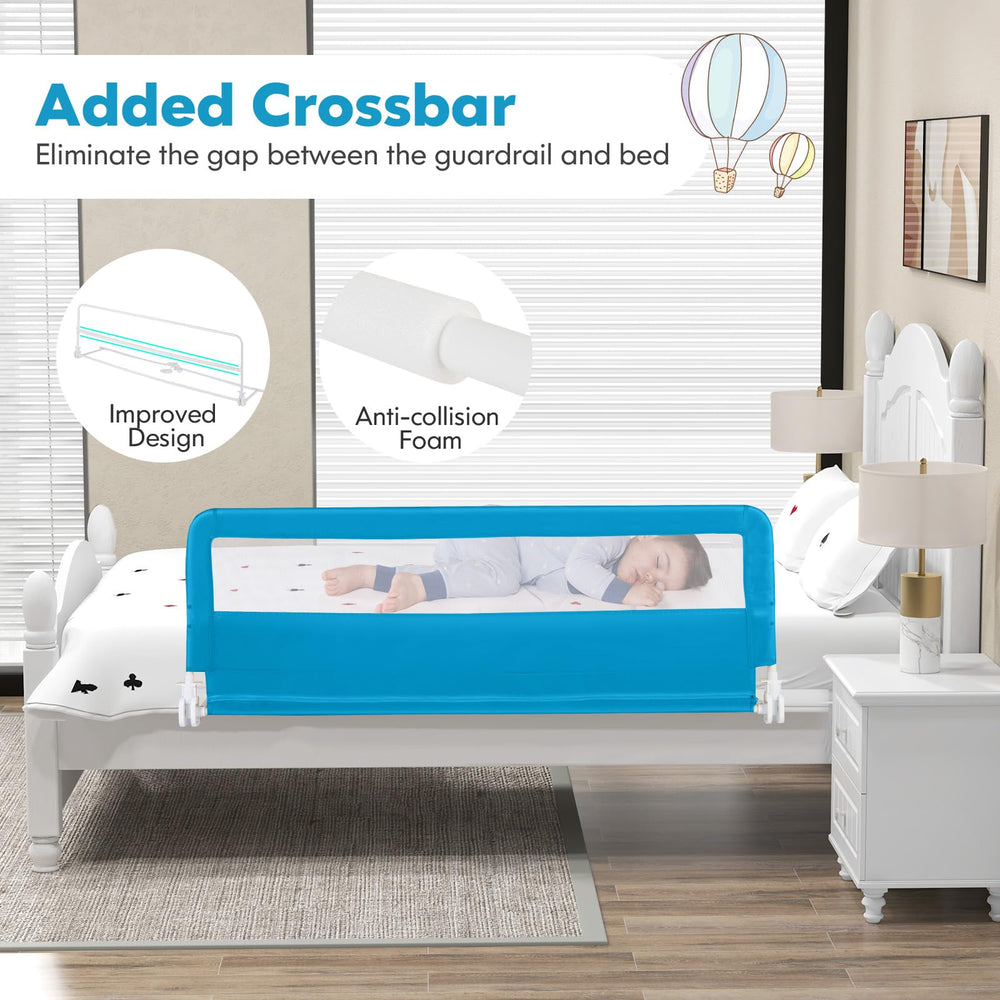 BABY JOY universal-fit bed rails work with twin to king mattresses.