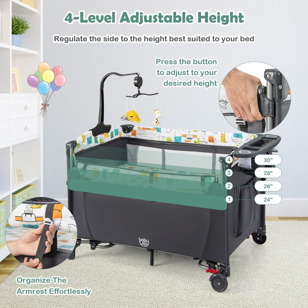 BABY JOY safety strap attachment keeps the sleeper securely anchored to your bed.
