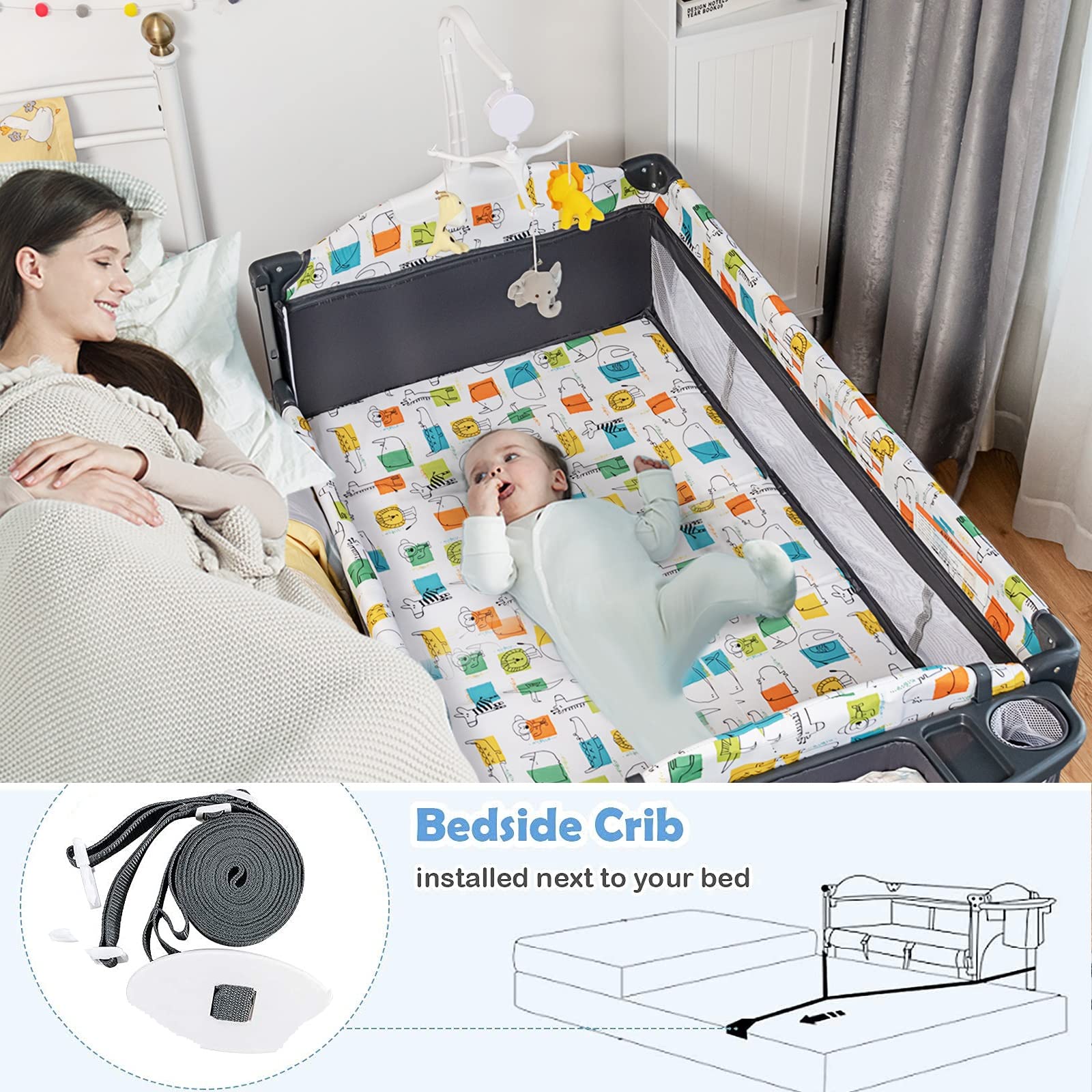 BABY JOY breathable mesh panel allows easy visibility and airflow.