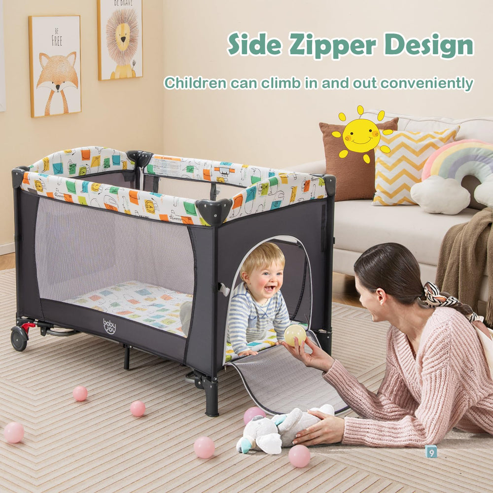 BABY JOY easy-fold portable sleeper for quick setup and storage.