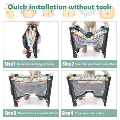 BABY JOY sturdy iron-frame crib supports babies from newborn to toddler.