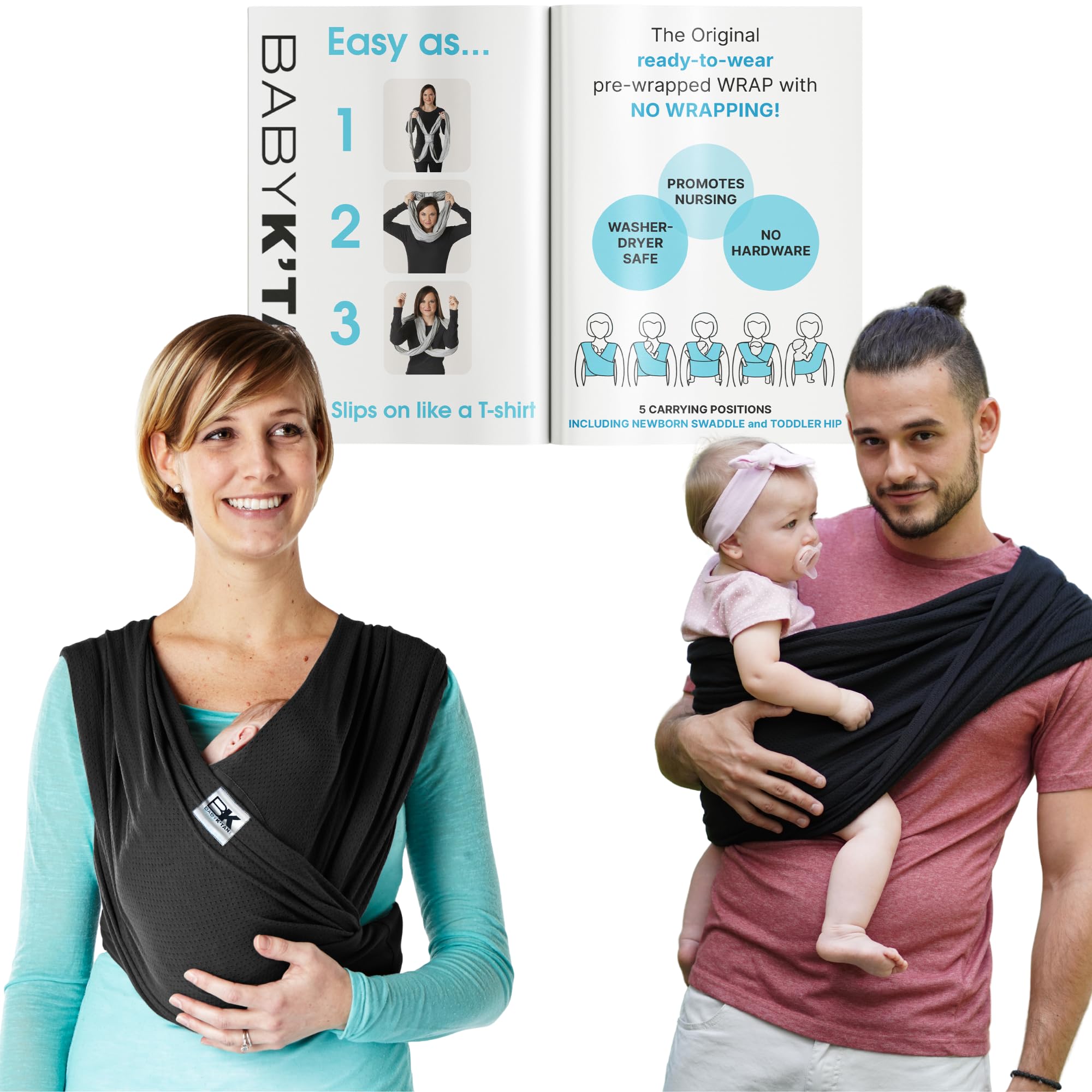 Baby K'tan Breeze carrier mesh closeup shows breathable fabric for warm days
