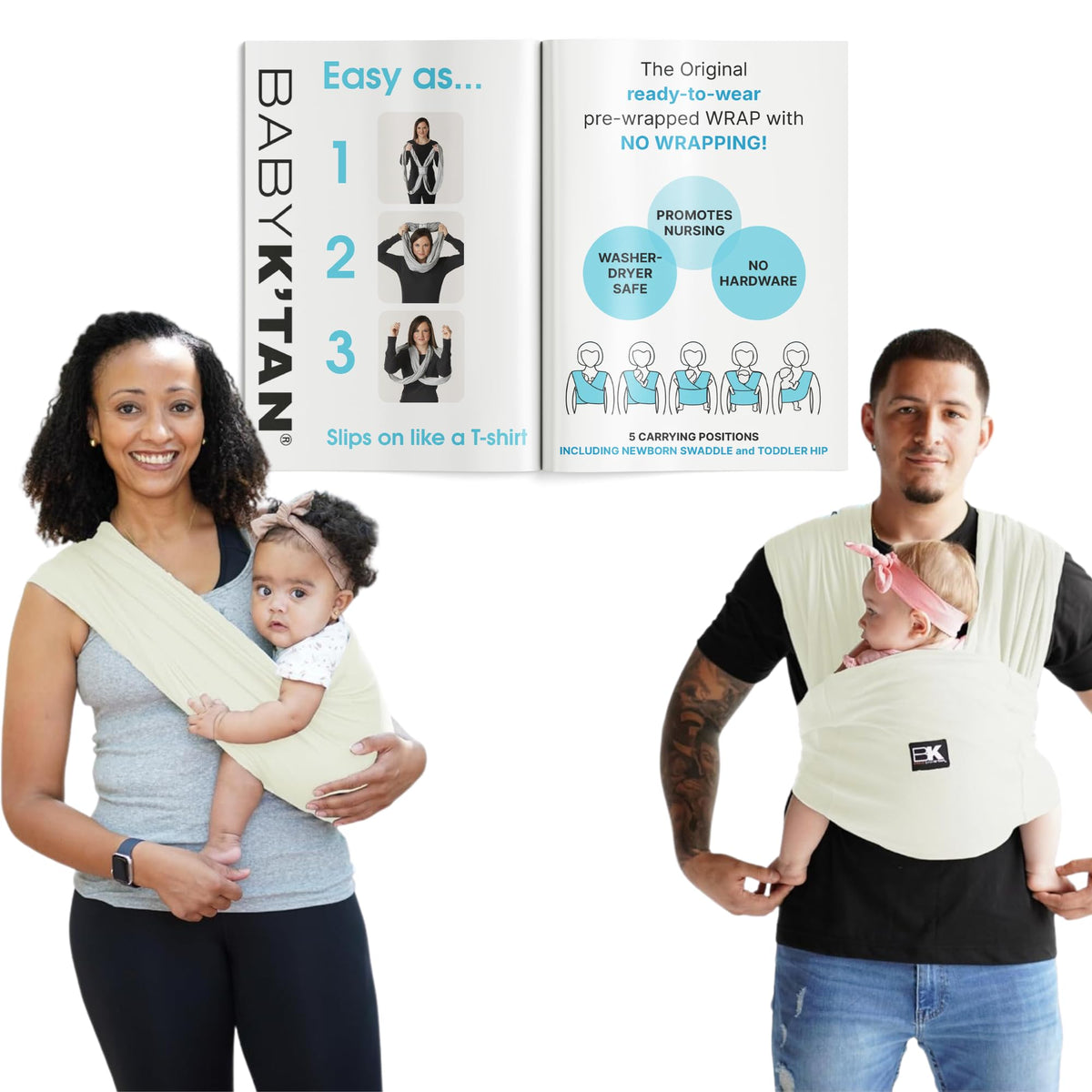 Baby K'tan Organic Cotton Soft Fabric—gentle touch supports comfortable babywearing.