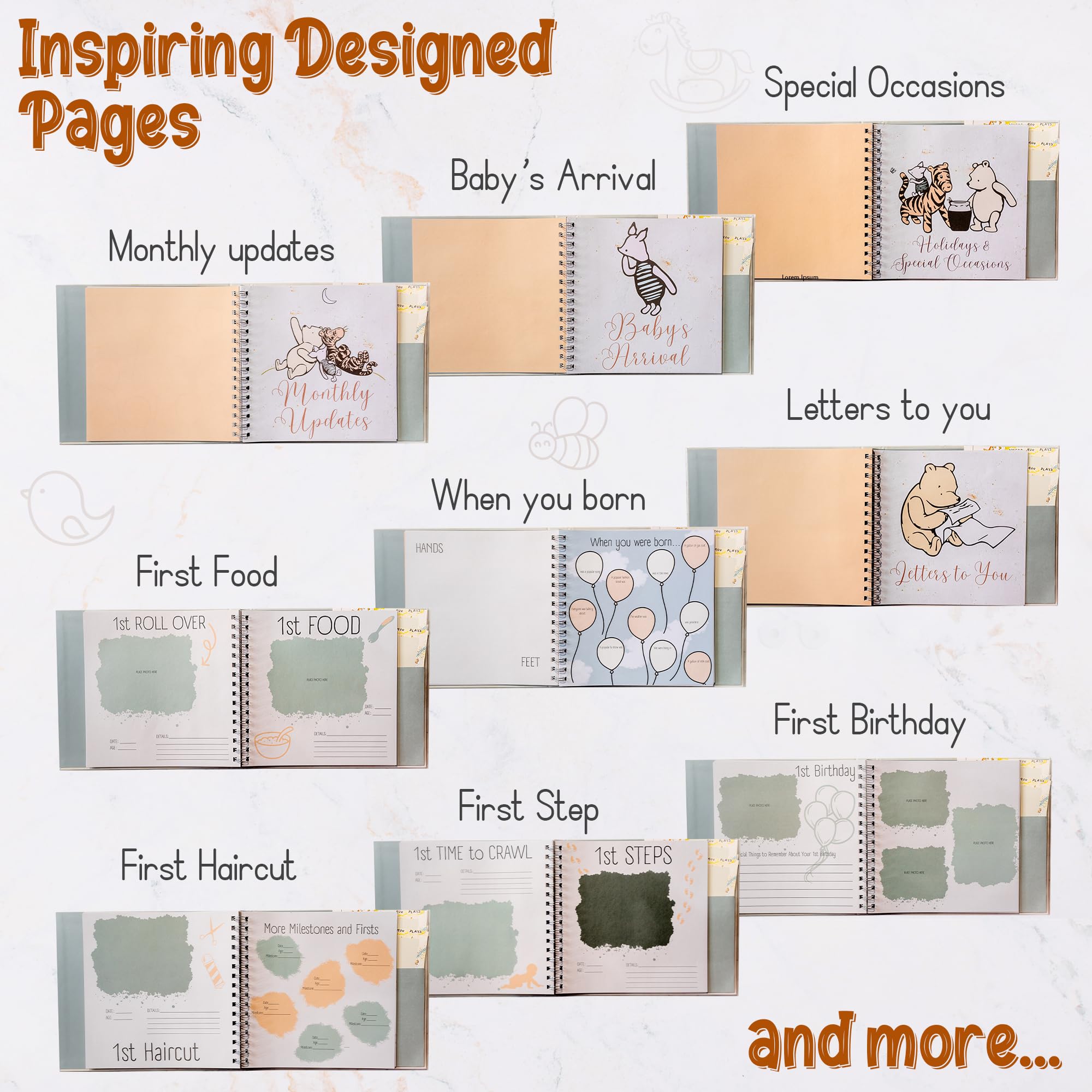 Baby Louise pocket cover interior offers secure storage for mementos.
