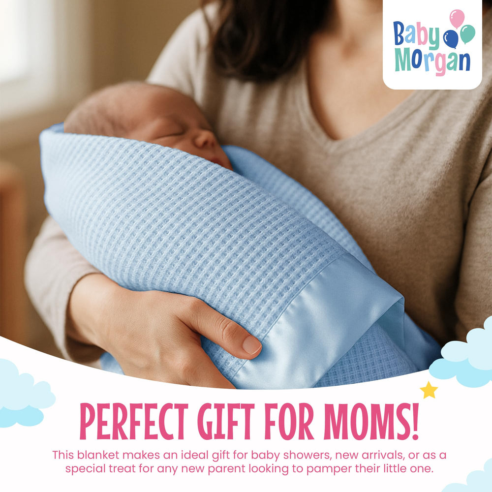 Baby Morgan waffle-knit blanket in a nursery setting for cozy day snuggles.