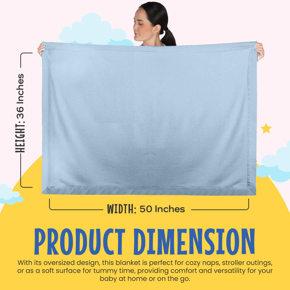 Baby Morgan blanket in stroller demonstrates on-the-go versatility and comfort.