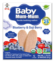 Baby Mum-Mum Hot-Kid rice rusks blueberry goji open pack – easy to grab.
