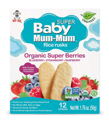 Baby Mum-Mum Organic Teething Crackers Berry allergen-free label visible