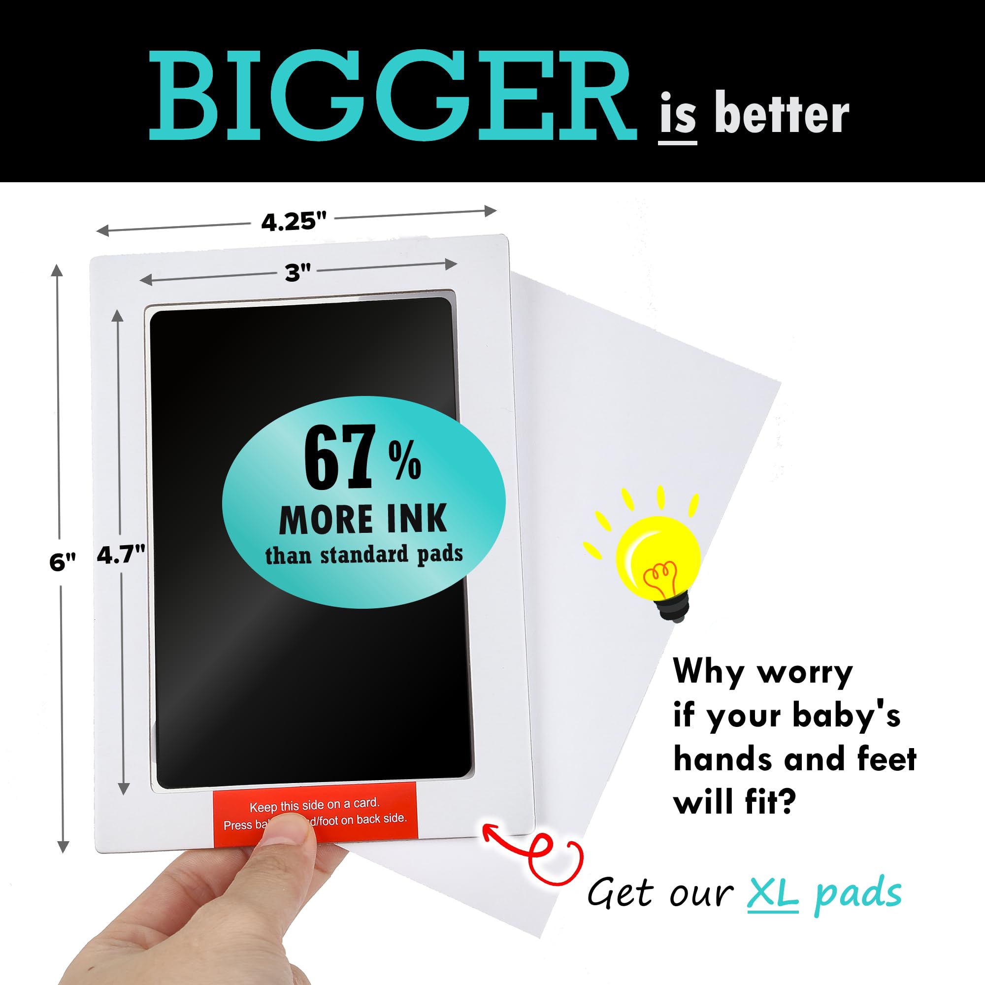 Extra-large ink pads from Baby Mushroom fit tiny hands and feet