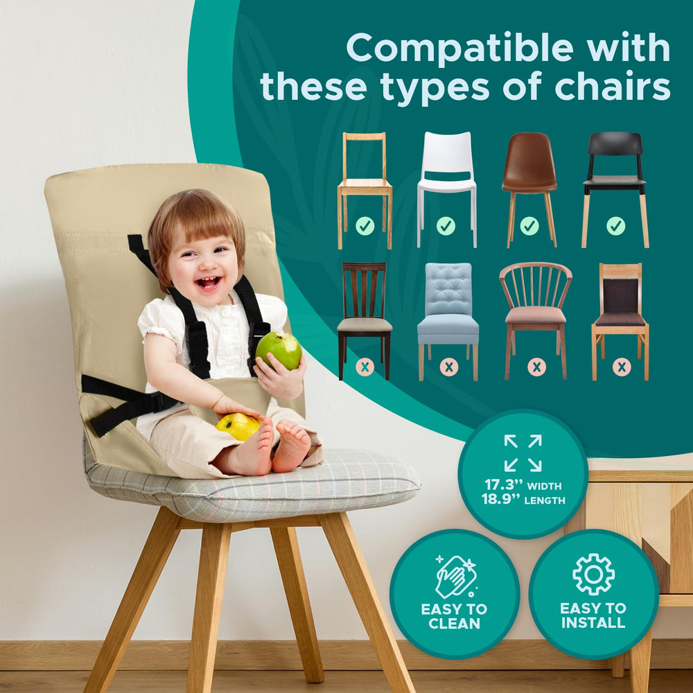 Baby Pick in-use dining-table beige shows child safely seated at table