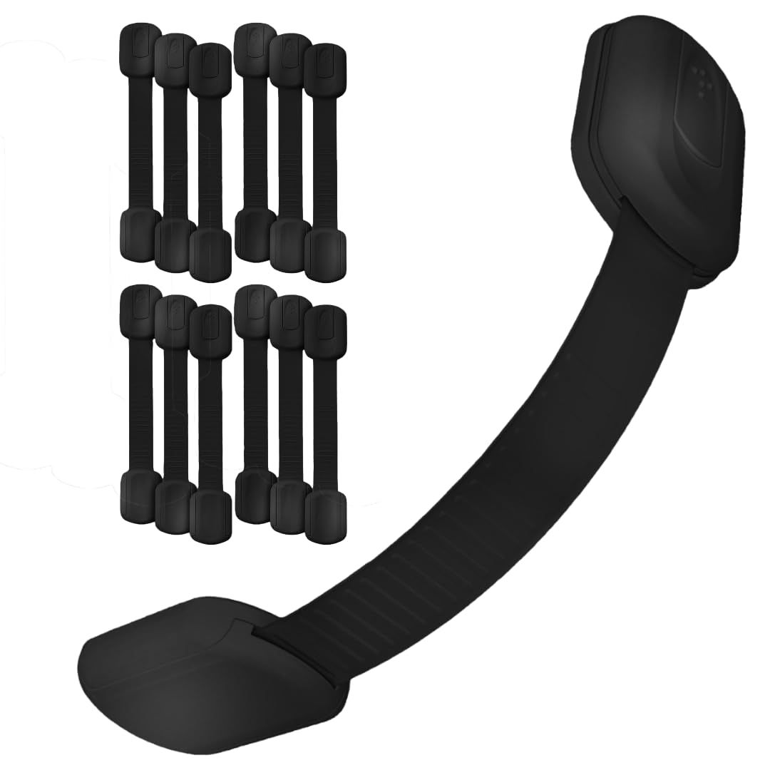 Baby Proof Me 3M adhesive strap on cabinet doors offers drill-free childproofing and safer storage.