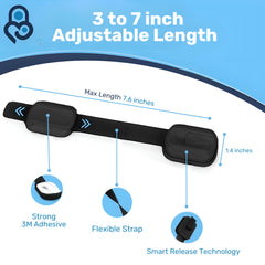 Baby Proof Me 3M adhesive safety strap on toilet seat reduces unsupervised openings and boosts bathroom safety