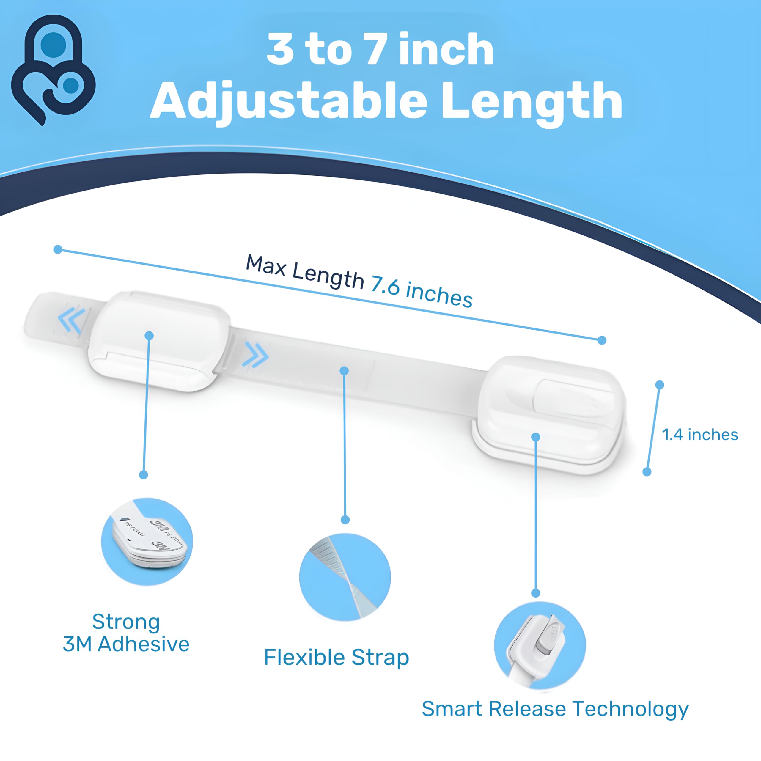 Baby Proof Me adhesive safety strap on a fridge door for safe snacks
