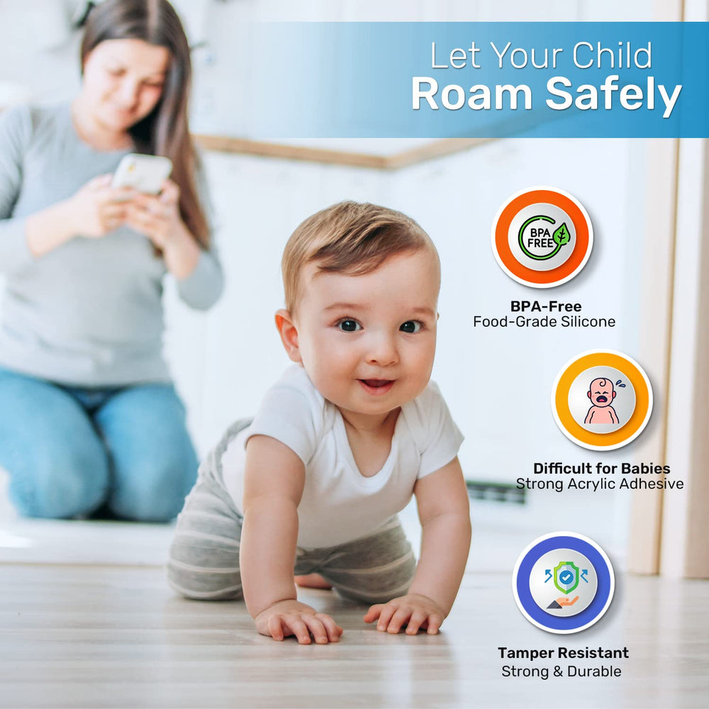 Baby Proof Me durable-transparent adhesive sticks securely on wood, metal, or marble furniture.
