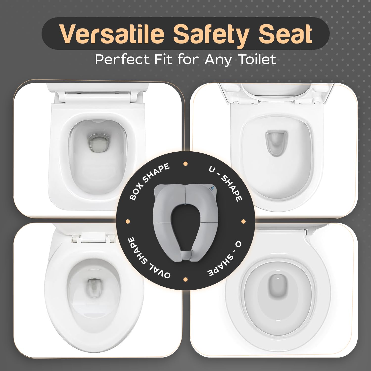 Baby Proof Me Essentials potty seat ABS-durable material withstands daily toddler use.