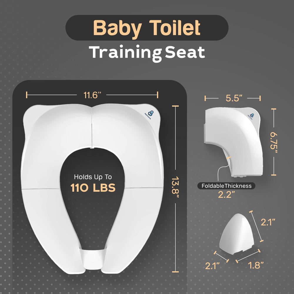 Baby Proof Me Essentials potty-seat-compact-portable illustrates lightweight design for trips.
