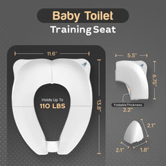 Baby Proof Me Essentials potty-seat-compact-portable illustrates lightweight design for trips.
