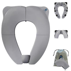 Baby Proof Me Essentials potty seat folded-compact for travel-friendly potty training.