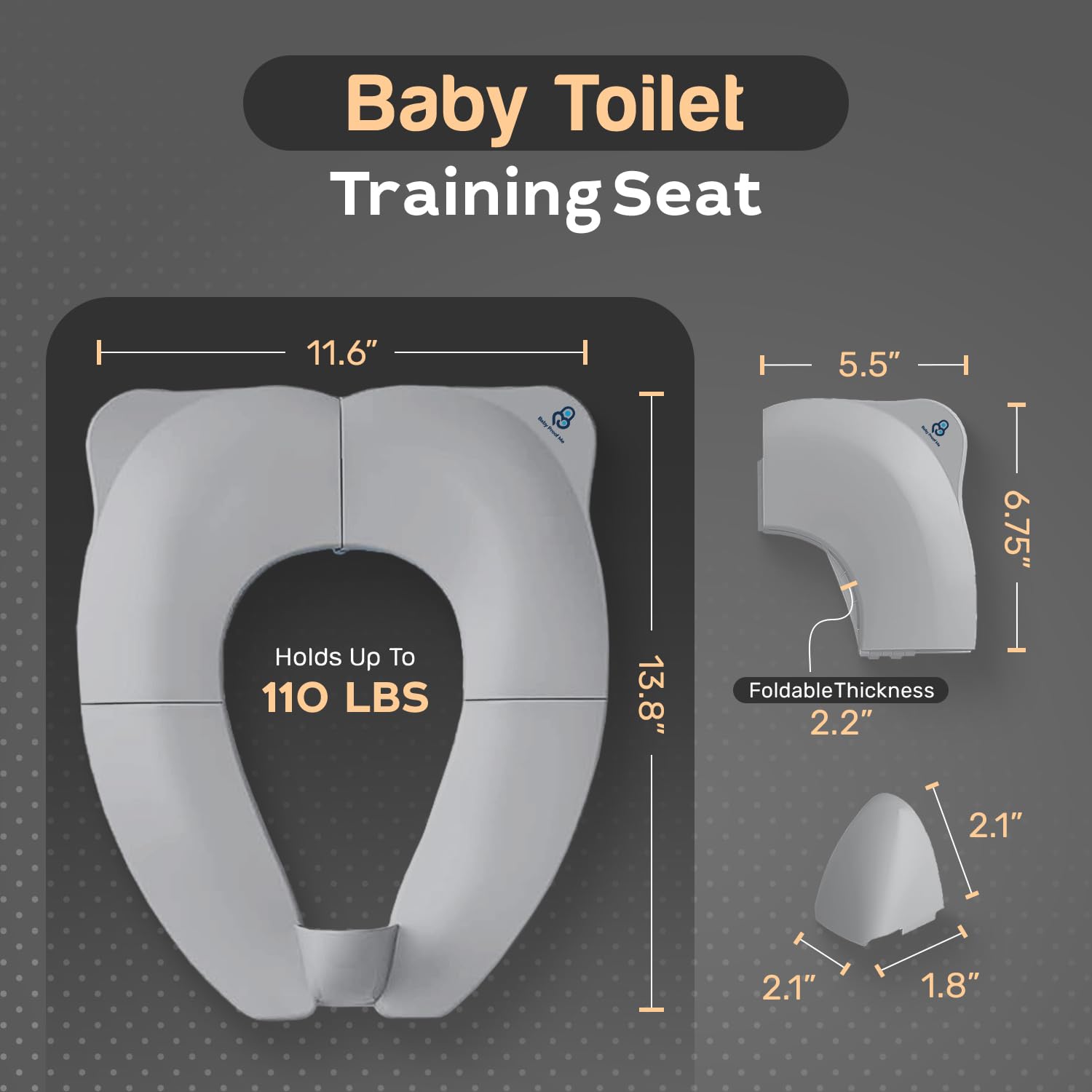 Baby Proof Me Essentials potty seat travel-ready design supports on-the-go training.