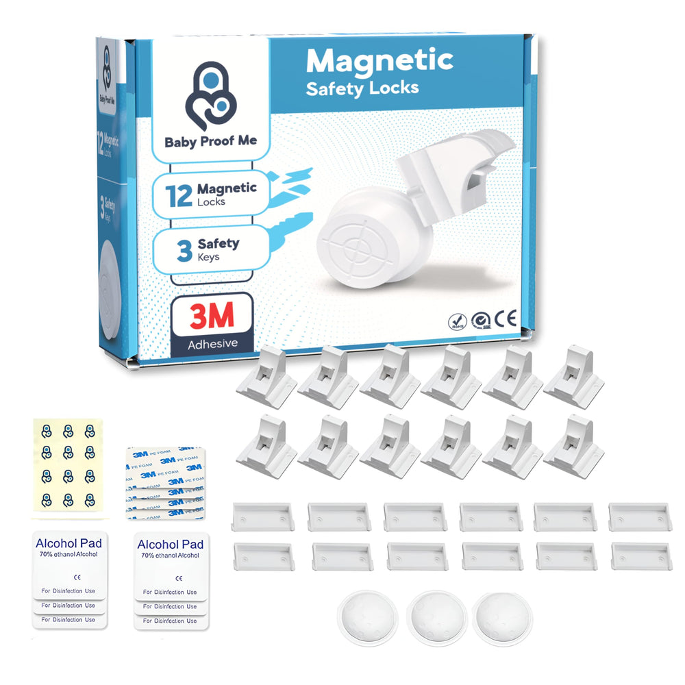 Baby Proof Me magnetic cabinet locks pack-12 front view showing compact safety solution