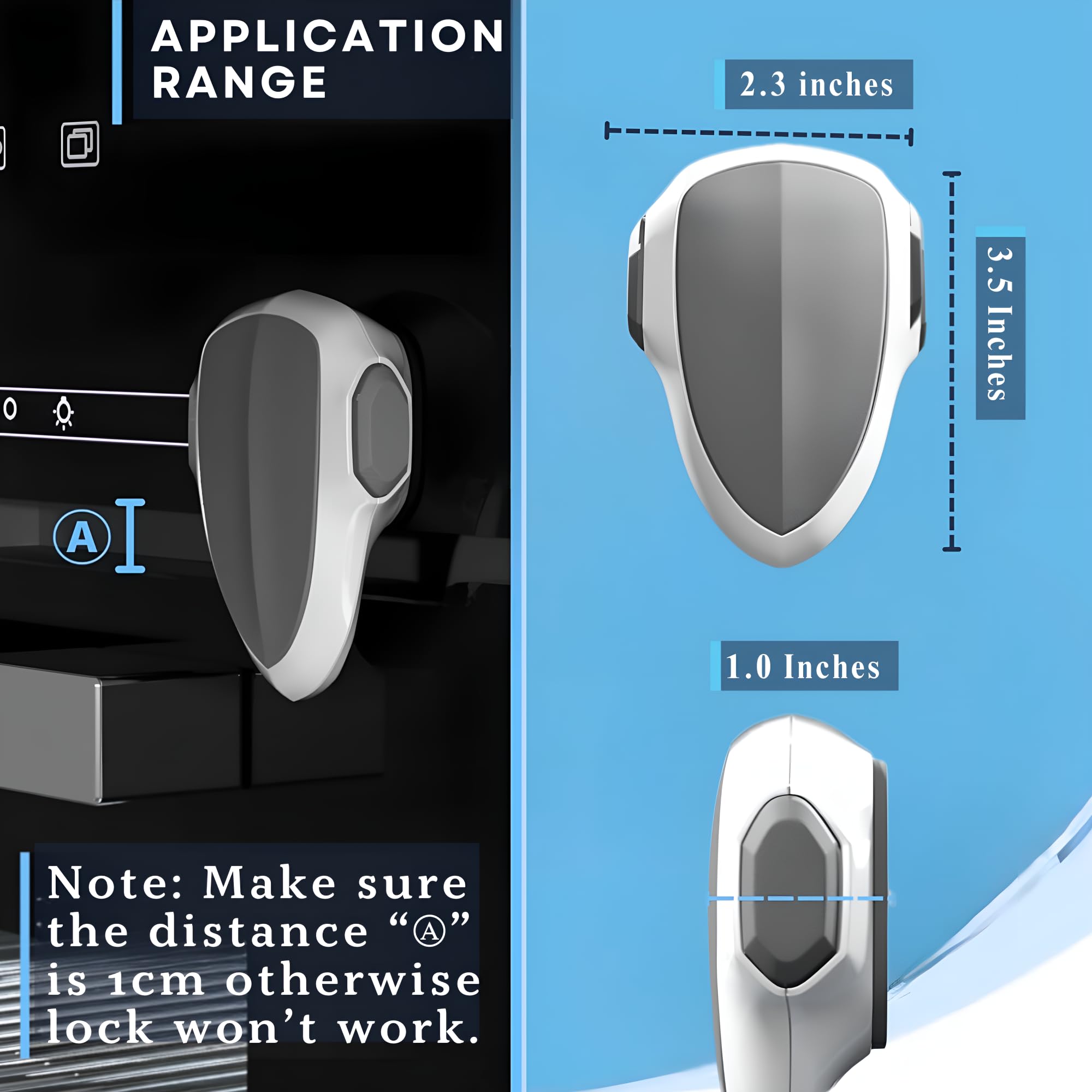 Baby Proof Me oven lock 180-degree swivel tucked when not in use