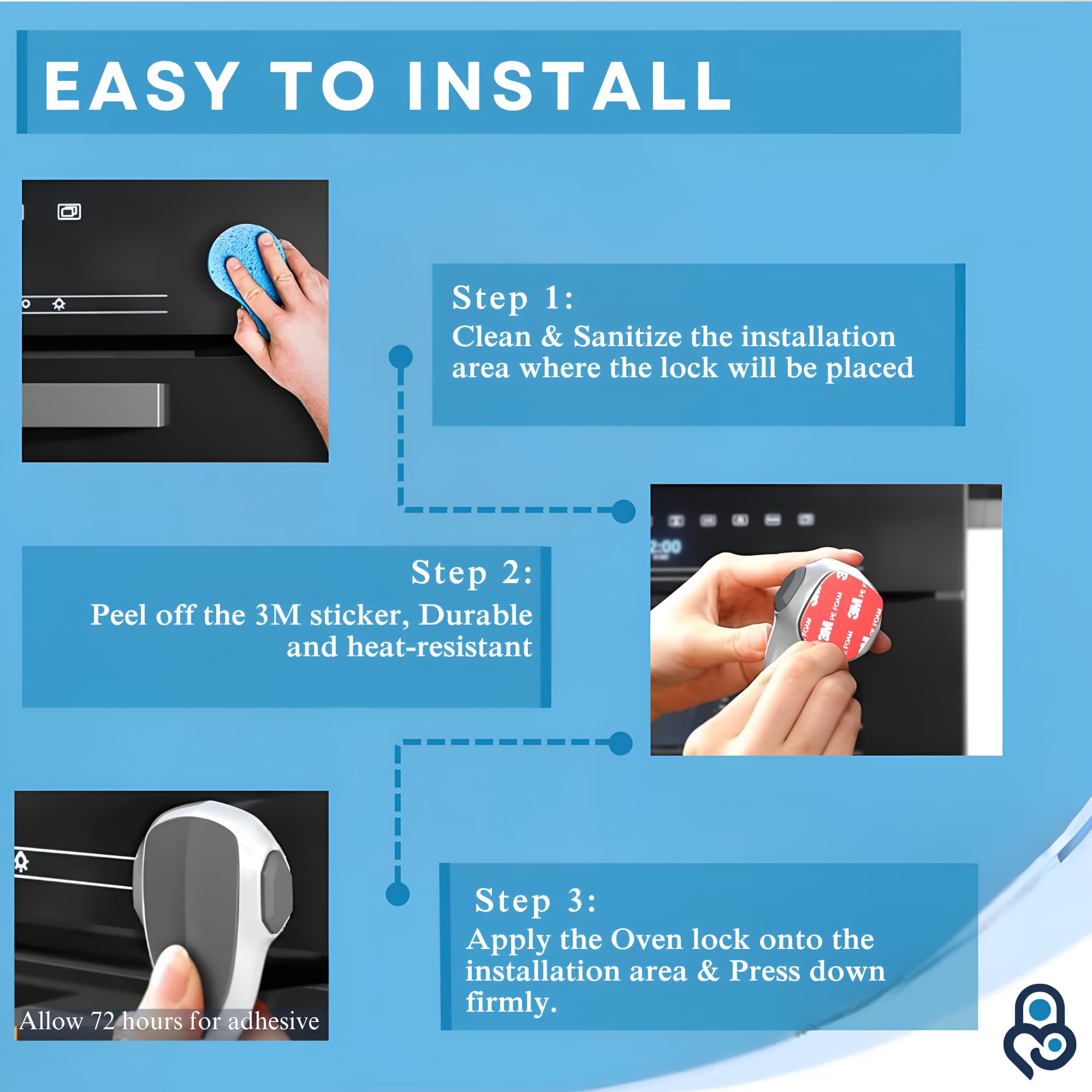 Baby Proof Me oven lock double-button unlock secure adult operation