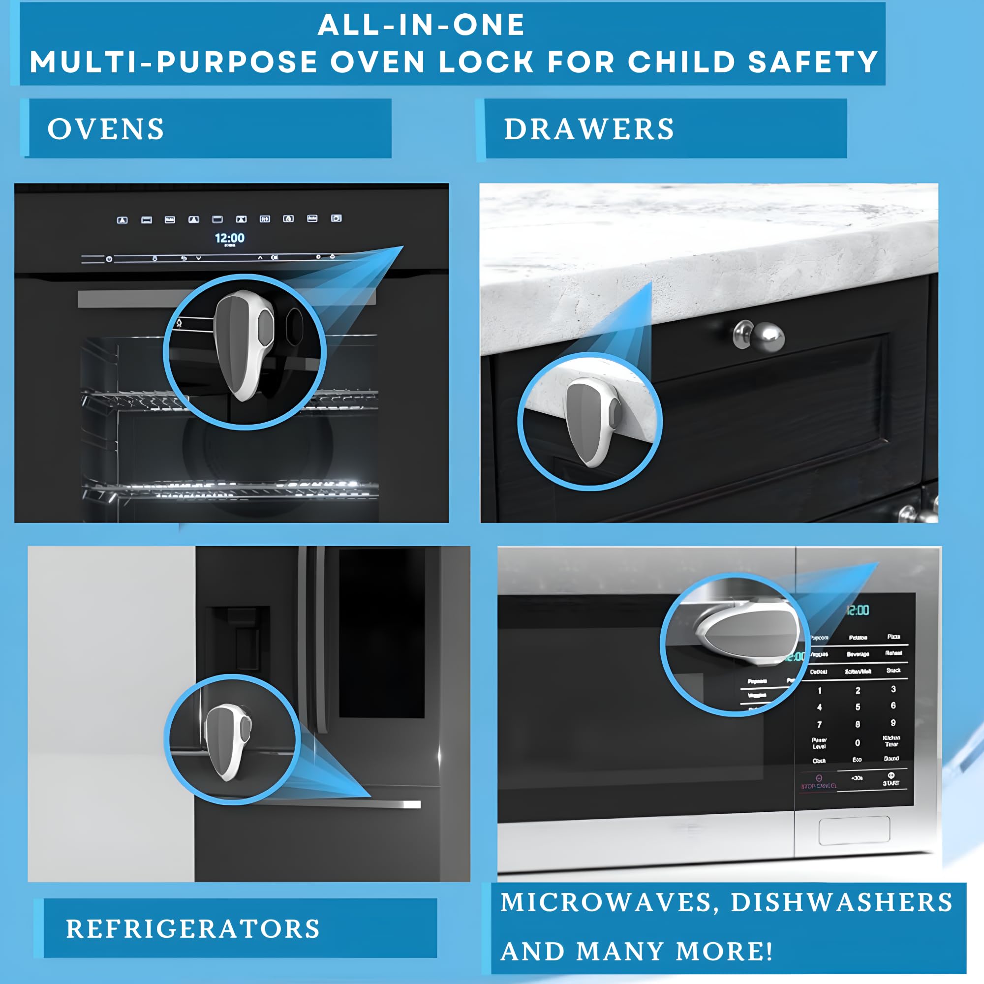 Baby Proof Me oven lock heat-resistant ABS withstands kitchen heat