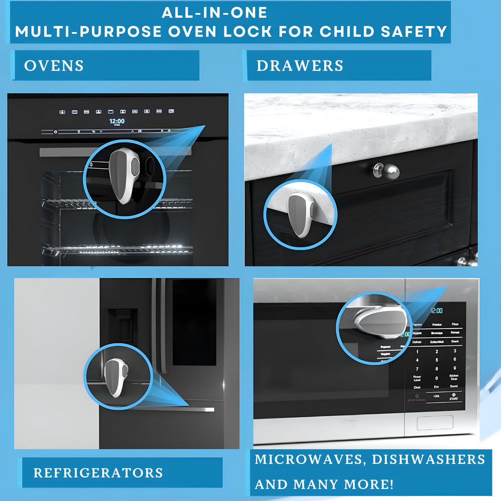 Baby Proof Me oven lock heat-resistant ABS withstands kitchen heat