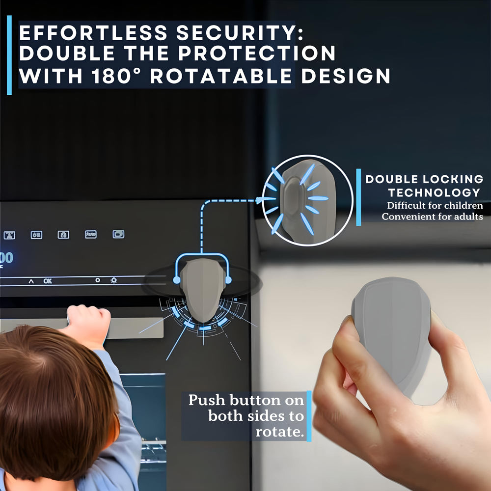 Baby Proof Me oven lock in heat-resistant material withstands oven heat.