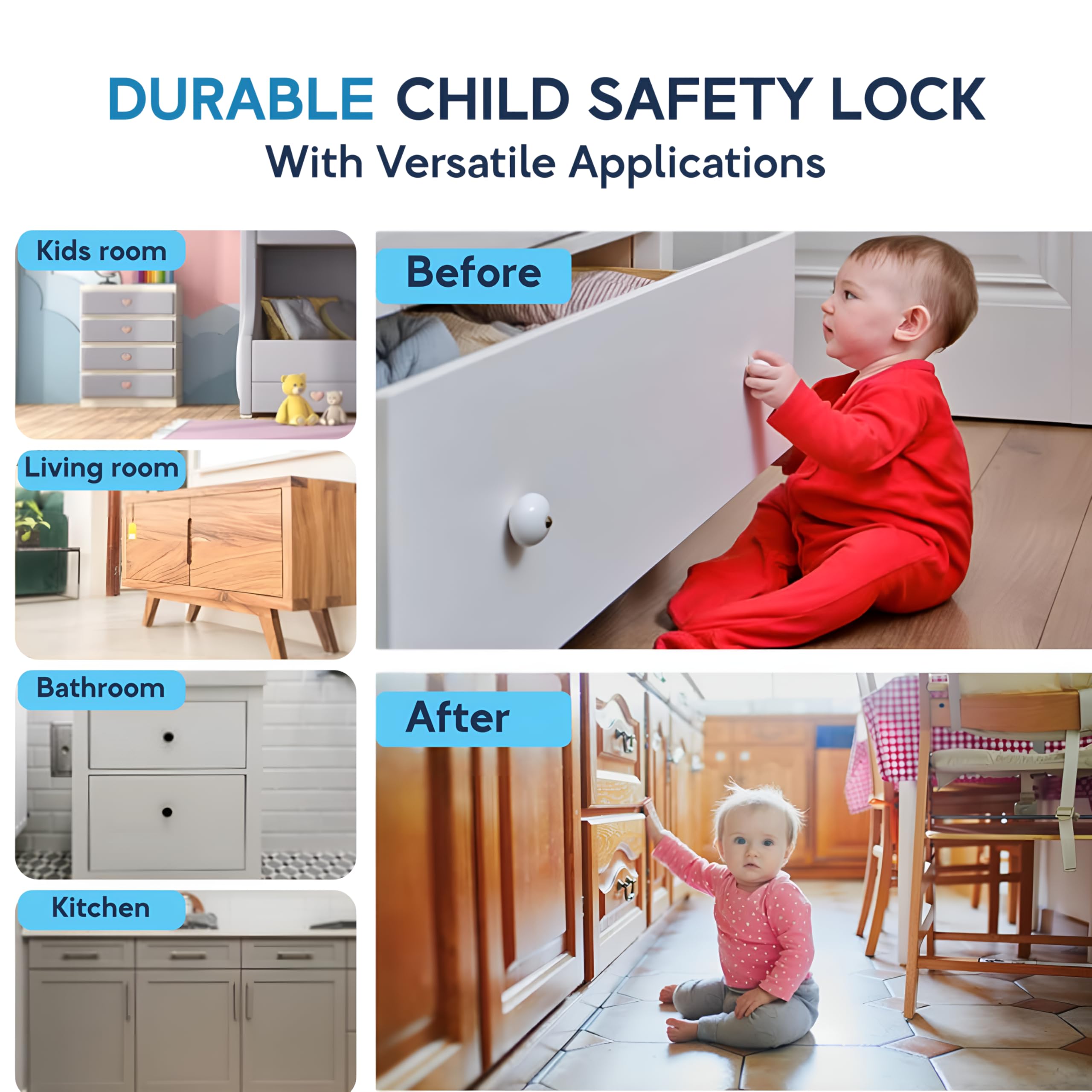Baby Proof Me pack-12 safety locks color-coding ensures quick recognition