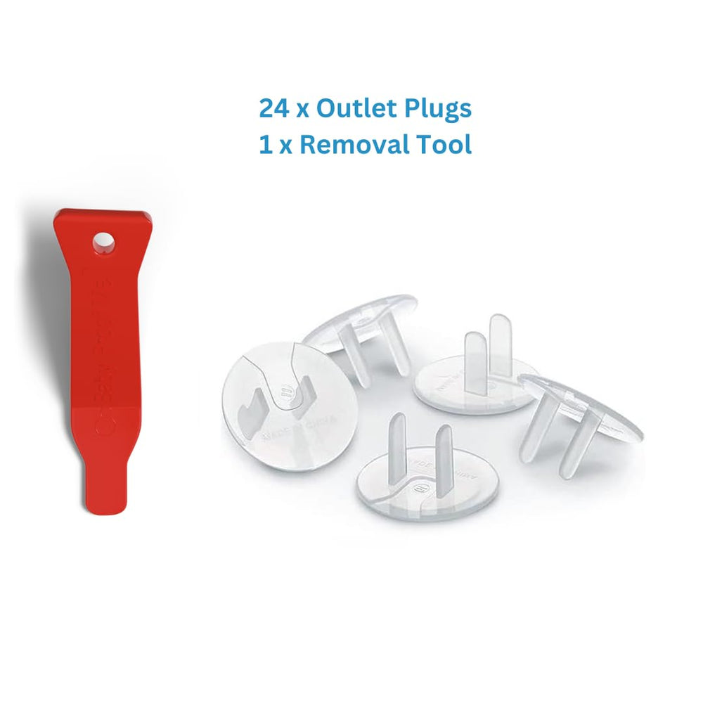 Baby Proof Me removal tool facilitates quick outlet access.
